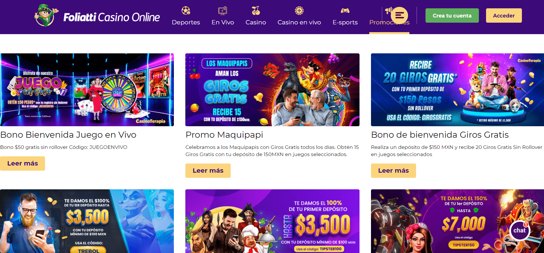Bonos de Foliatti Casino