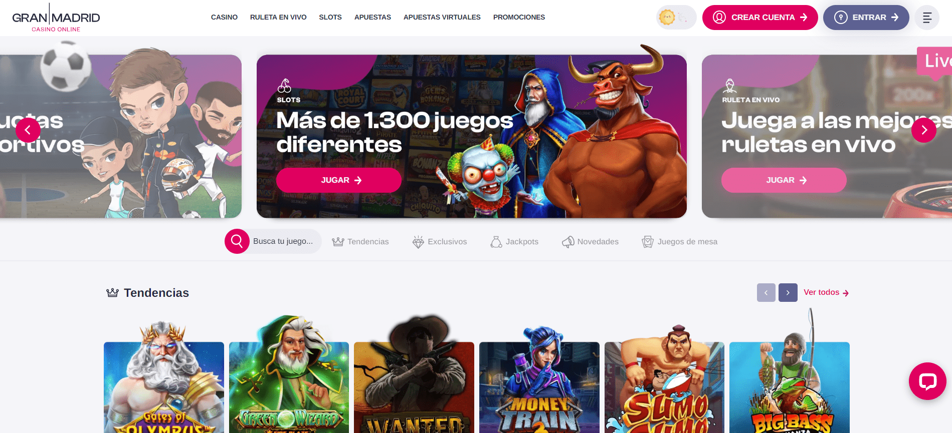 Sitio web de Casino Gran Madrid