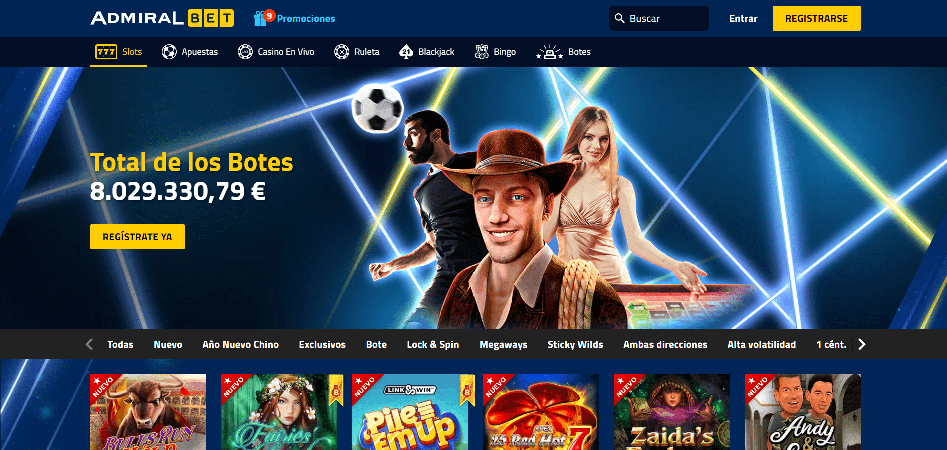 Sitio web de AdmiralBet Casino
