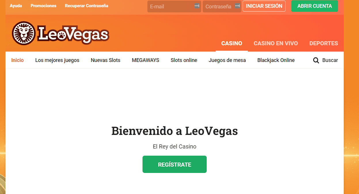 Entra al sitio de LeoVegas Casino